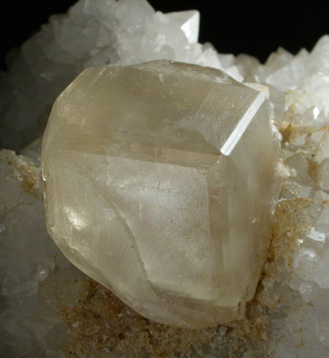 Calcite on Quartz from Allenhead Mine, Allendale, County Durham, England