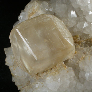 Calcite on Quartz from Allenhead Mine, Allendale, County Durham, England