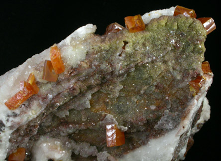Wulfenite with Calcite from Erupcion/Ahumada Mine, Sierra de Los Lamentos, Chihuahua, Mexico