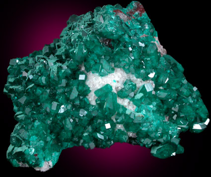 Dioptase and Duftite on Calcite from Tsumeb Mine, Otavi-Bergland District, Oshikoto, Namibia (Type Locality for Duftite)