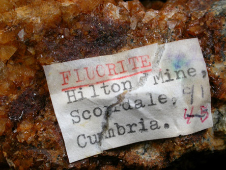 Fluorite from Hilton Mine, Scordale, 4 km NE of Hilton, Cumbria, England