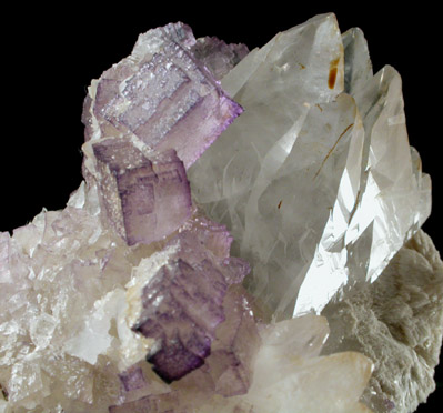 Fluorite on Calcite from Central Kentucky Fluorspar District, Danville, Boyle County, Kentucky