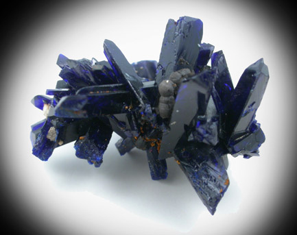 Azurite with Goethite from Amerzgane, Ouarzazate, Morocco