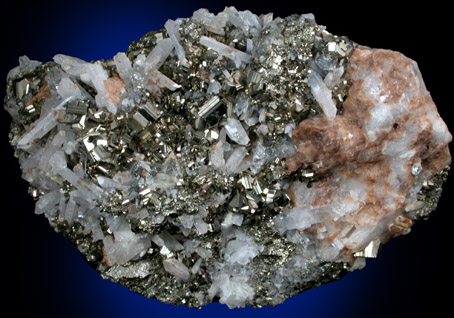 Pyrite with Quartz from Naica District, Saucillo, Chihuahua, Mexico