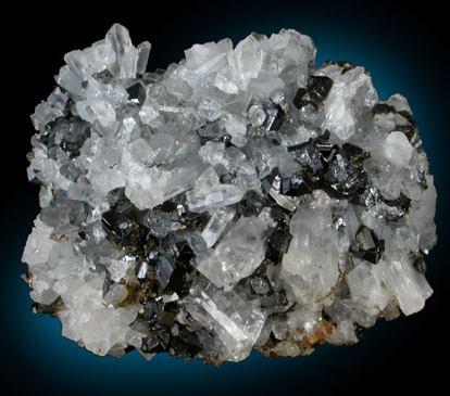 Cassiterite on Quartz from Huanuni District, Dalence Province, Oruro Department, Bolivia