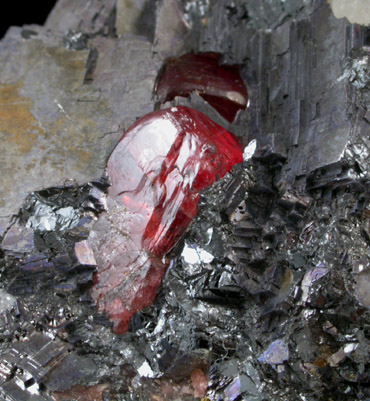 Rhodonite in Galena from Broken Hill, New South Wales, Australia