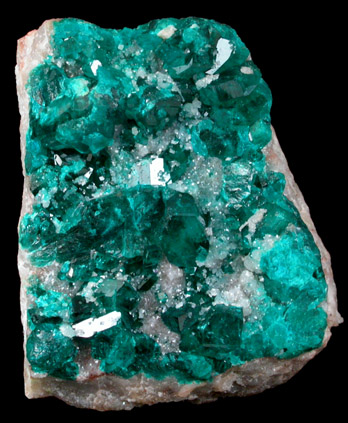 Dioptase and Calcite from Tsumeb Mine, Otavi-Bergland District, Oshikoto, Namibia