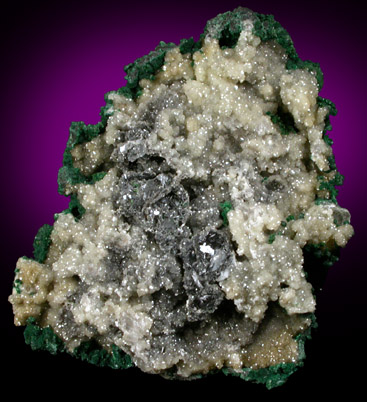 Malachite over Smithsonite from Tsumeb Mine, Otavi-Bergland District, Oshikoto, Namibia