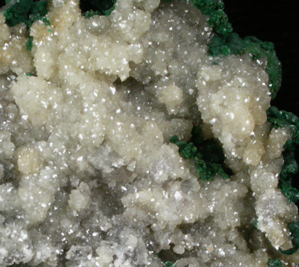 Malachite over Smithsonite from Tsumeb Mine, Otavi-Bergland District, Oshikoto, Namibia