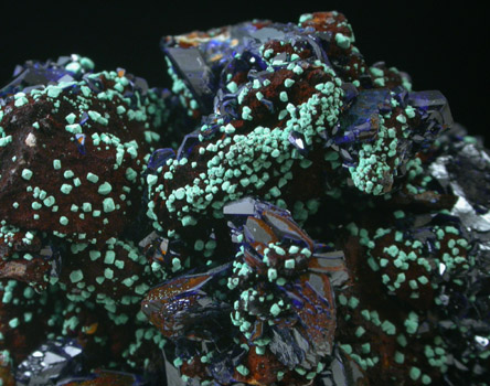 Malachite on Azurite from Tsumeb Mine, Otavi-Bergland District, Oshikoto, Namibia