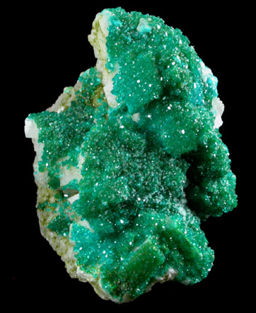 Dioptase, Duftite, Calcite from Tsumeb Mine, Otavi-Bergland District, Oshikoto, Namibia (Type Locality for Duftite)