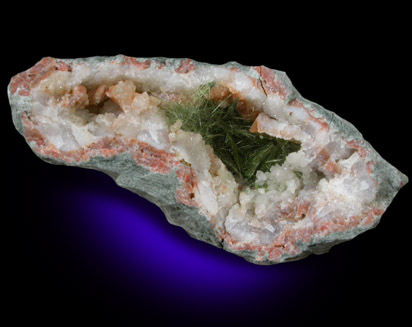 Honessite in Quartz Geode from US Route 27 road cut, Halls Gap, Lincoln County, Kentucky