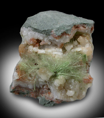 Honessite in Quartz Geode from US Route 27 road cut, Halls Gap, Lincoln County, Kentucky