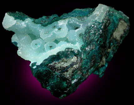 Chrysocolla with Quartz coating from Inspiration Mine, Globe-Miami District, Gila County, Arizona