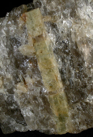 Beryl in Quartz from Leiperville, Delaware County, Pennsylvania