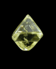 Diamond (yellow 0.88 carat octahedral crystal) from Free State (formerly Orange Free State), South Africa