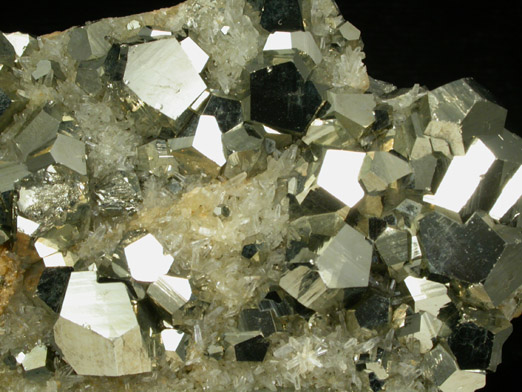 Pyrite on Quartz from Huancavelica, Peru