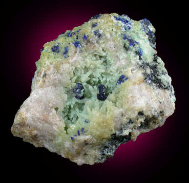 Azurite on Quartz from Zacatecas, Mexico