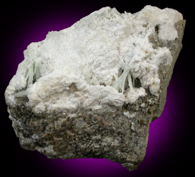 Strontianite on Barite from Strontian, Loch Sunart, Highland (formerly Argyll), Scotland (Type Locality for Strontianite)