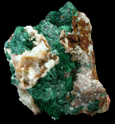 Malachite pseudomorphs after Azurite from Onganja Mine, Seeis, Khomas, Namibia