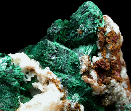 Malachite pseudomorphs after Azurite from Onganja Mine, Seeis, Khomas, Namibia