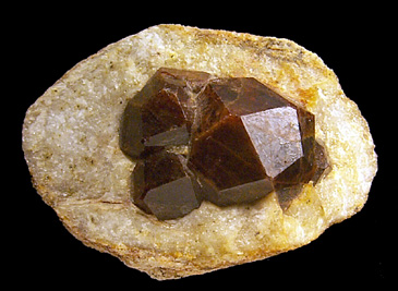 Almandine Garnet in Quartz nodule from Serrote Redondo, south of Pedra Lavrada, Paraba, Brazil