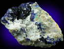 Azurite on Quartz with Cerussite from Mazapil, Zacatecas, Mexico