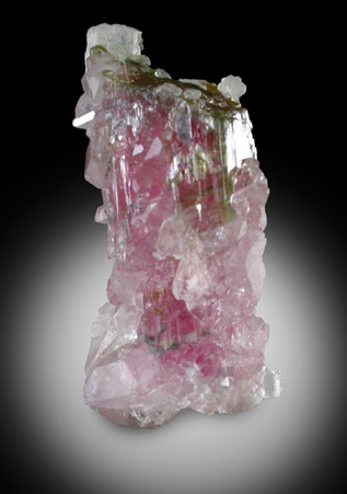 Quartz on Rubellite Tourmaline from Cruzeiro Mine, Minas Gerais, Brazil