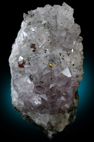 Chalcopyrite, Goethite on Smoky Quartz from Braen's Quarry, Haledon, Passaic County, New Jersey