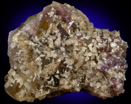 Calcite on Fluorite from Cave-in-Rock District, Hardin County, Illinois