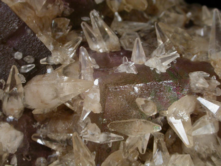Calcite on Fluorite from Cave-in-Rock District, Hardin County, Illinois