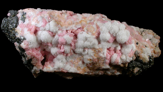 Rhodochrosite with Quartz, Sphalerite from Santa Rita Mine, Morococha District, Yauli Province, Lima Department, Peru