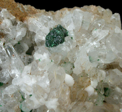 Malachite on Quartz from King of Prussia, Montgomery County, Pennsylvania