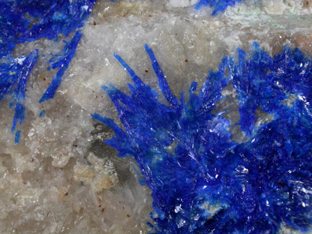 Linarite on Quartz from Sunshine #1 Adit, Blanchard Mine, Hansonbourg District, Socorro County, New Mexico