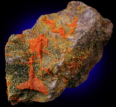 Vanadinite pseudomorphs after Wulfenite from Rowley Mine, 20 km northwest of Theba, Painted Rock Mountains, Maricopa County, Arizona