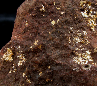Gold on Hematite from Dutchman Mine, Bouse, La Paz County, Arizona