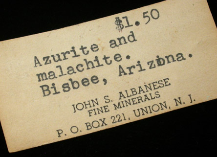 Azurite and Malachite from Bisbee, Warren District, Cochise County, Arizona