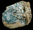 Rosasite on Hemimorphite from Aquiles Sedan, Chihuahua, Mexico