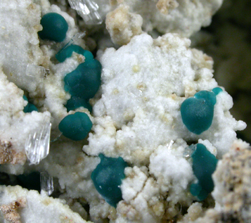 Rosasite on Hemimorphite from Aquiles Sedan, Chihuahua, Mexico