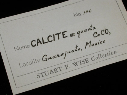 Calcite on Quartz from Guanajuato, Mexico