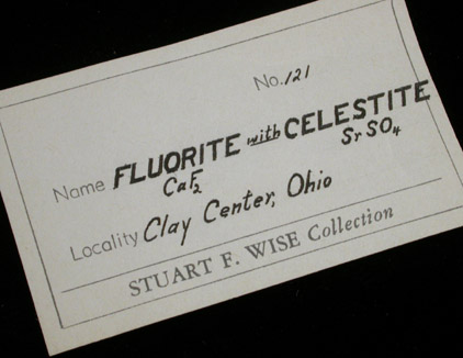 Fluorite with Celestine from Clay Center, Ottawa County, Ohio