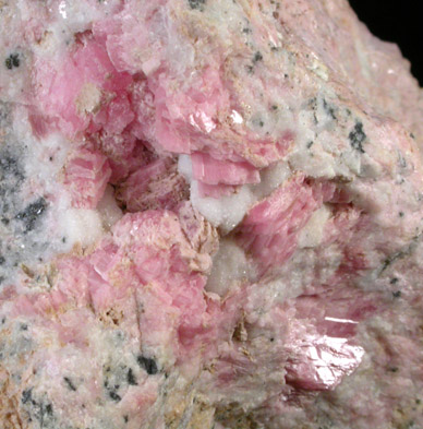 Rhodochrosite on Quartz from American Tunnel, Sunnyside Mine, Eureka District, San Juan County, Colorado