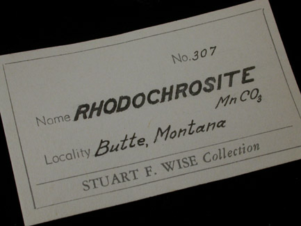 Rhodochrosite from Emma Mine, Butte Mining District, Summit Valley, Silver Bow County, Montana