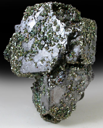 Pyrite on Galena from Stoskopf Mine, Baxter Springs, Cherokee County, Kansas