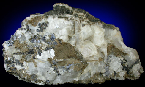 Galena in Calcite from Route 4 road cut west of George Washington Bridge, Fort Lee, Bergen County, New Jersey