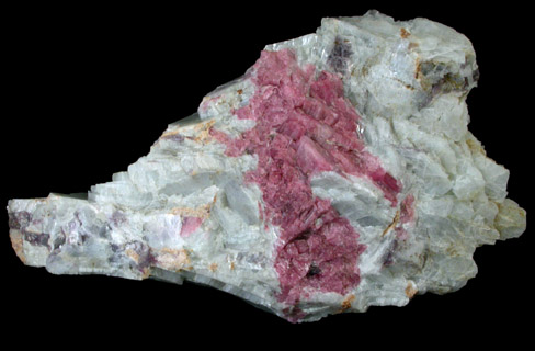 Elbaite var. Rubellite Tourmaline in Cleavelandite from Walden Gem Mine, Portland, Middlesex County, Connecticut