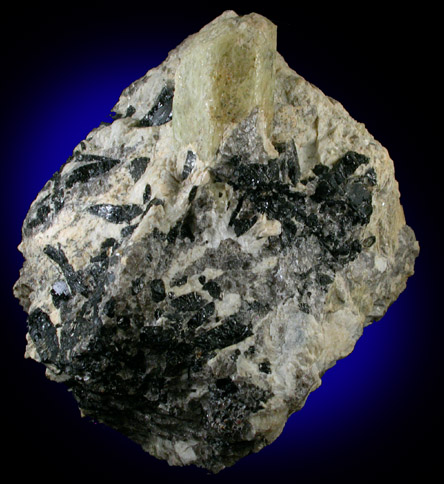 Beryl with Schorl Tourmaline from Mount Tom, Moodus, Middlesex County, Connecticut