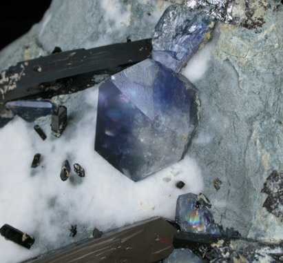 Benitoite, Neptunite, Natrolite from Benitoite Gem Mine, San Benito County, California (Type Locality for Benitoite)