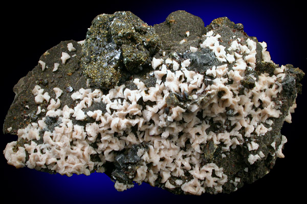 Sphalerite, Dolomite, Chalcopyrite, Galena from Tri-State Lead-Zinc Mining District, near Joplin, Jasper County, Missouri