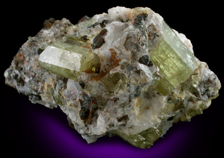 Fluorapatite in Quartz from Cerro de Mercado, Durango, Mexico